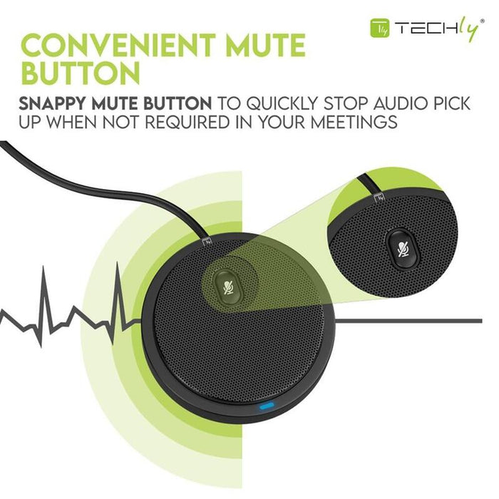 Techly Micrófono De Conferencia Usb Omnidireccional Con Botón De Silencio