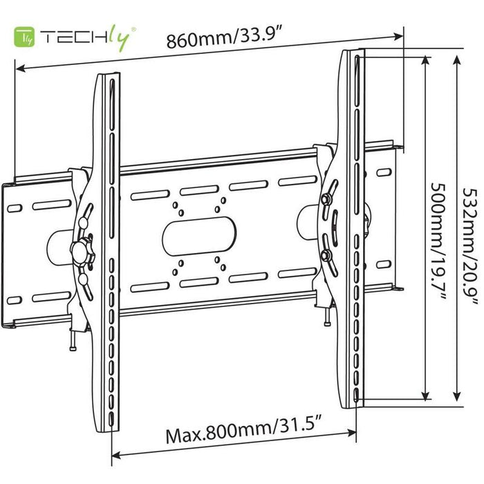 Techly Soporte De Pared Inclinable Para Tv Led Lcd 42-80" Negro