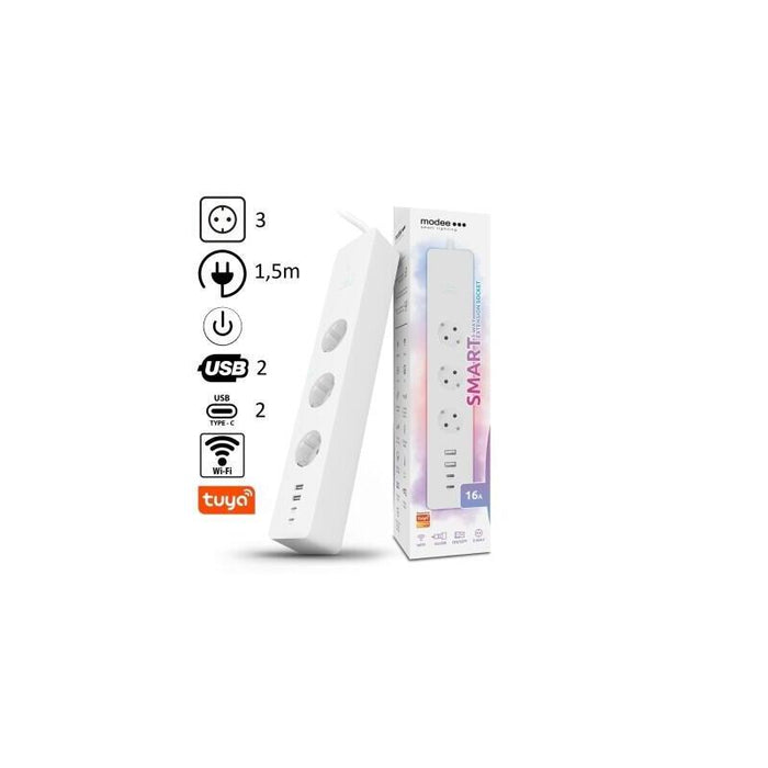 Technik Modee Regleta Inteligente 3 Enchufes+2xusb+2xtipo-C 16a