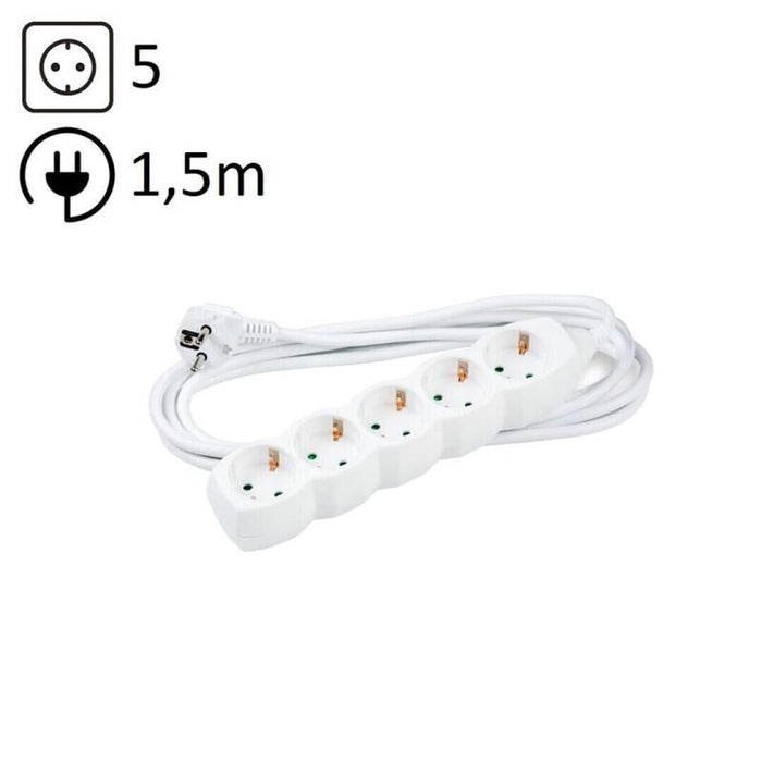 Technik Regleta De Corriente 5 Enchufes 1,5m 16a Blanco