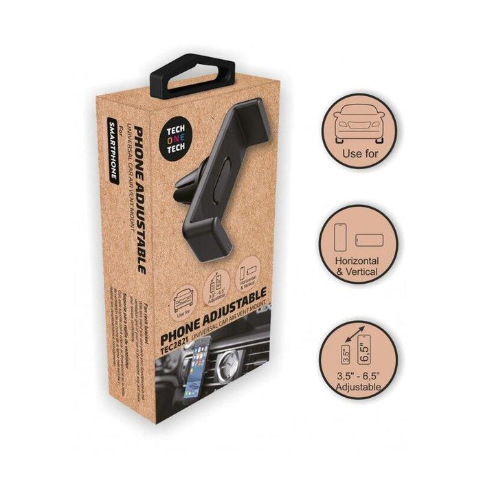 Techonetech Soporte De Coche Para Smartphones De 3.5" Hasta 6.5" - Mecanismo De Pinza - Posicion Horizontal Y Vertical - Fijacion A Salida De Ventilacion