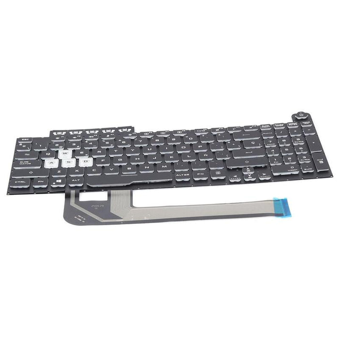 Teclado Asus Fx506 Fa506 Fx706 Fa706 Retroiluminado, Negro, Escritura Blanca, Borde Blanco 13 0247c Wx01 T04teclado