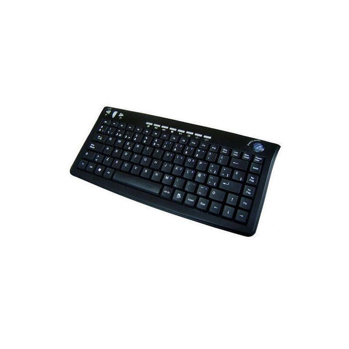 Teclado Con Trackball Inalámbrico Rf Negro Con Cargador