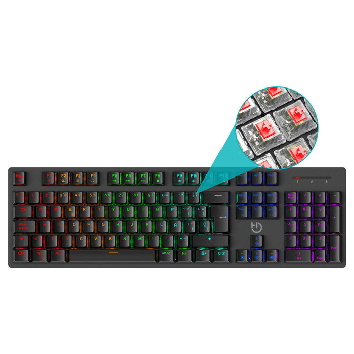 Teclado Gaming Mecánico Hiditec Gk400 Argb Switch Rojo