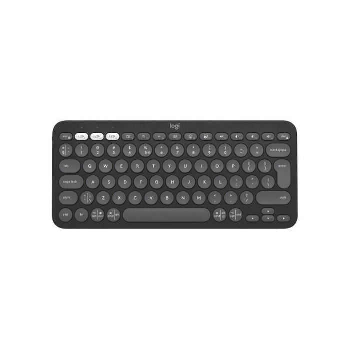 Teclado Inglés Logitech Pebble Keys 2 K380s Rf Wireless + Bluetooth Qwerty Internacional De Ee.Uu. Grafito