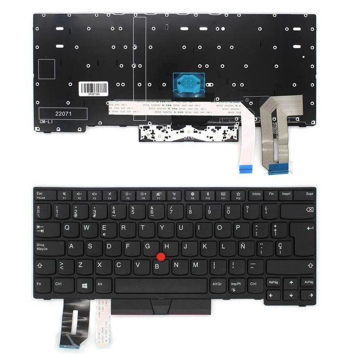 Teclado Lenovo Reacondicionado Para Portatil  Lenovo Thinkpad E480, E490, E485, E495, T480s, R480, L480, L380, R490, T14, Gen1, T490, T495, L390, L490, P43s Español Con Trackpoint Con Bakclight