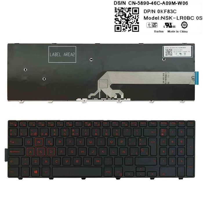 Teclado Para Portátil Dell Inspiron Gaming 15 7559 Negro