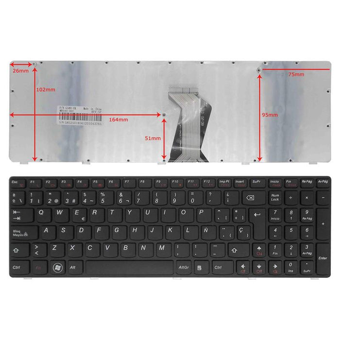 Teclado Para Portátil Ibm / Lenovo G580 G580a G585 G585a Z580 V580 Series