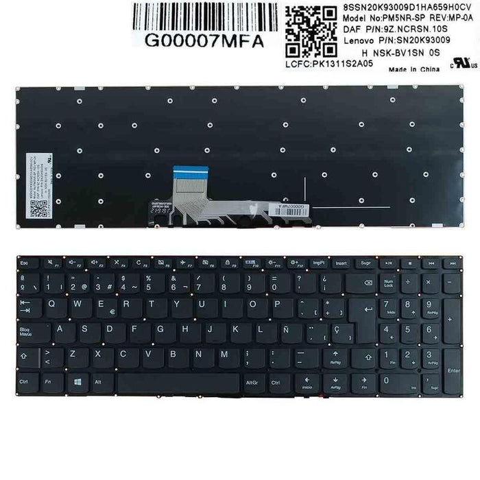 Teclado Para Portátil Lenovo Ideapad 310s-15isk 510s-15isk 310s-15ikb Negro Sin Marco
