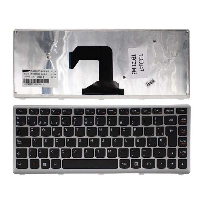Teclado Para Portátil Lenovo U410 Plata En Castellano
