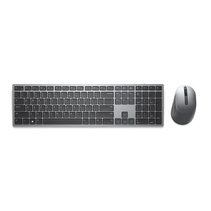 Teclado Ucranio + Ratón Dell Km7321w Rf Wireless + Bluetooth Qzerty Gris, Titanio