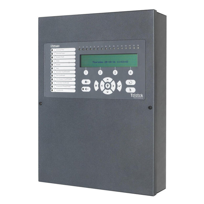 Teletek Simpo Central Analógica Simpo, 1 Lazo, Ampliable A 2. Hasta 250 Dispositivos Por Lazo