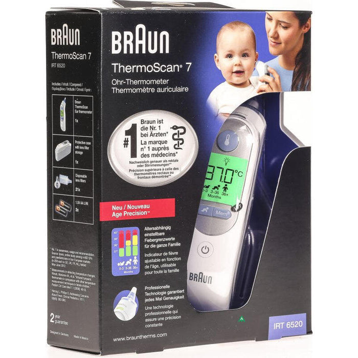 Termómetro Infrarrojo Braun Thermoscan 7 Teledetección Blanco Oído
