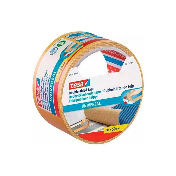 Tesa Cinta Adhesiva Doble Cara Universal 50mm X 5m Beige