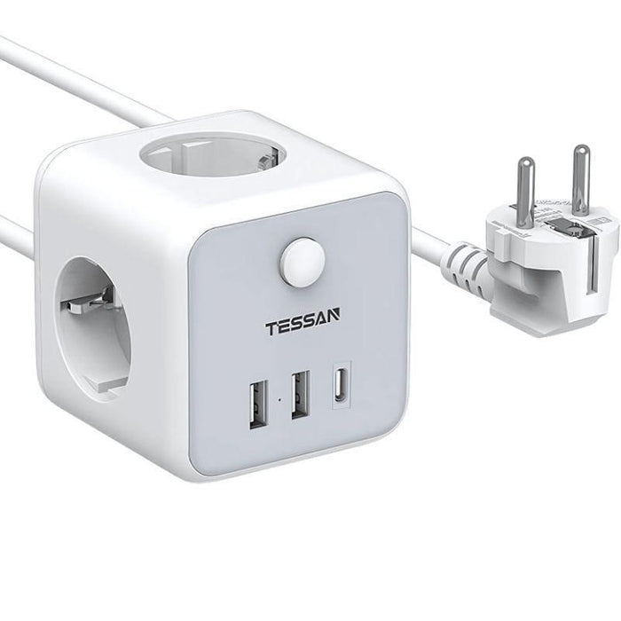 Tessan Ts-301-C-Gr Regleta 3 Tomas Ca + 3 Usb-A Cable 2m