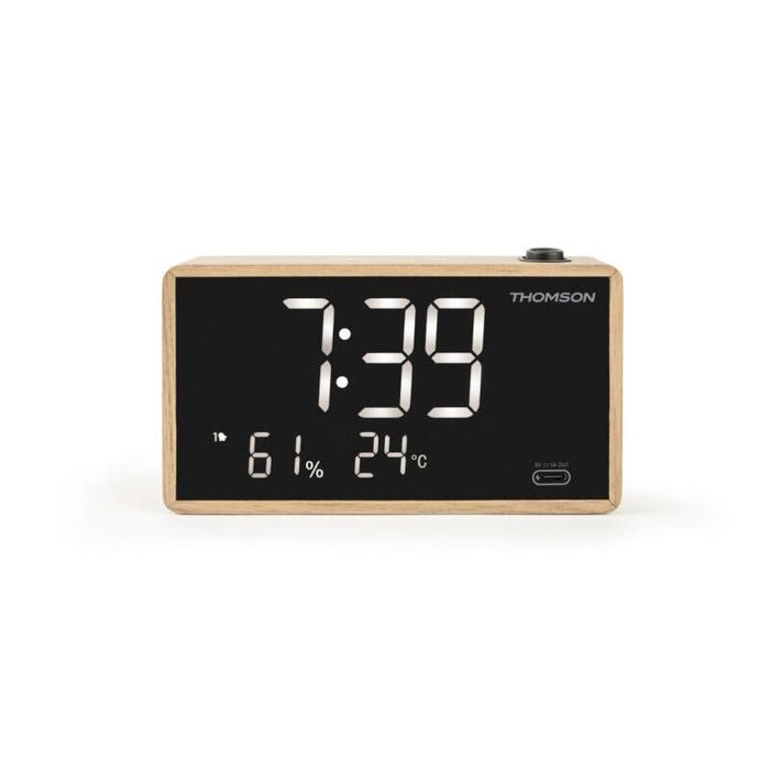 Thomson Radio Reloj Despertador Con Proyeccion - Doble Alarma - Angulo Proyeccion Ajustable - Atenuador De Luz - Color