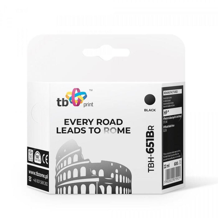 Tinta Compatible Hp Dj 5575      Tbh-651br Bk Reman.