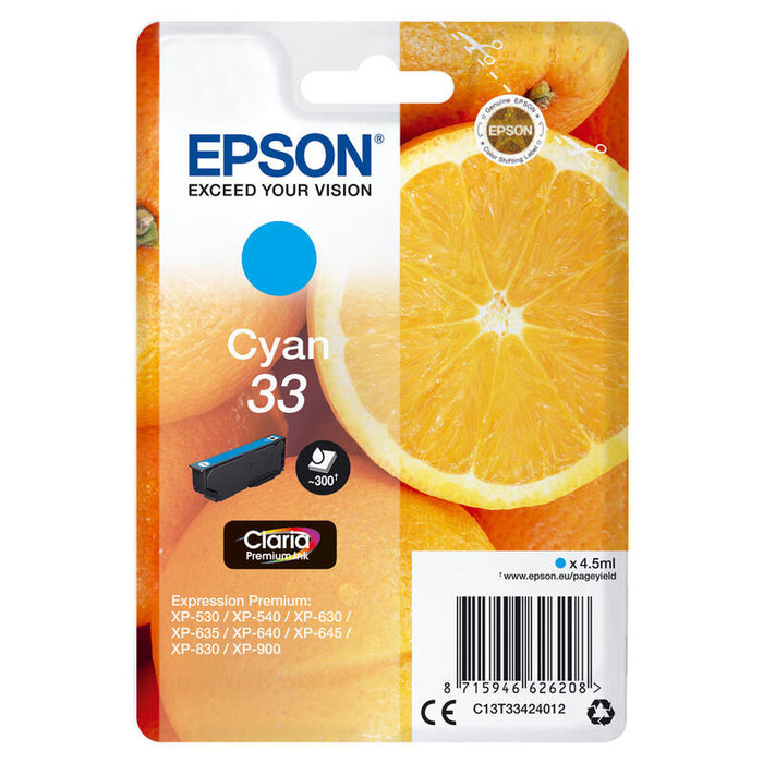 Tinta Original Epson T334240 Cian Xp350*Xp630/Xp635/Xp830/ Naranja