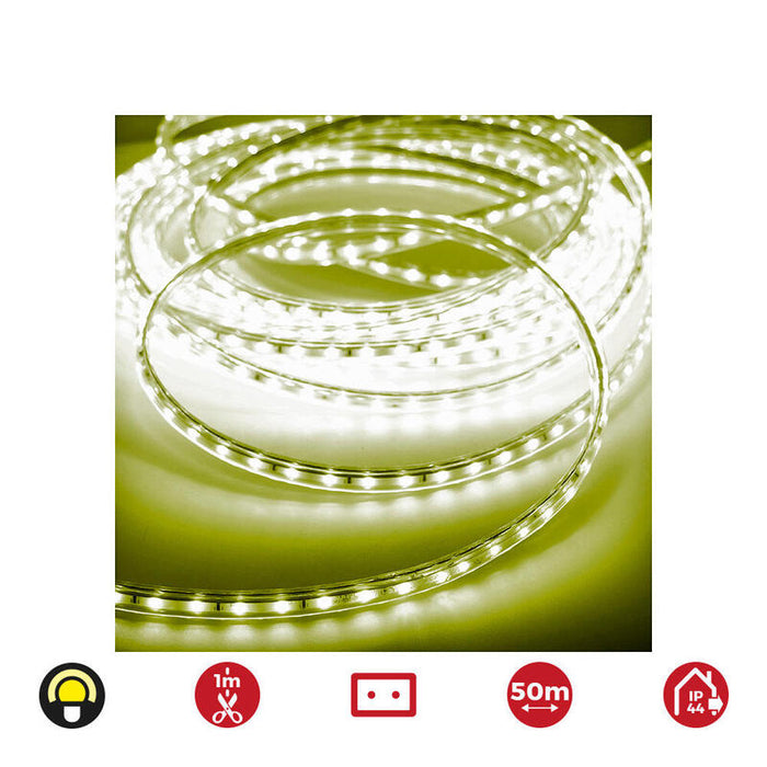 Tira De Led 50m. 60 Leds/M 4,2w/M Amarillo Edm Ip44 220-240