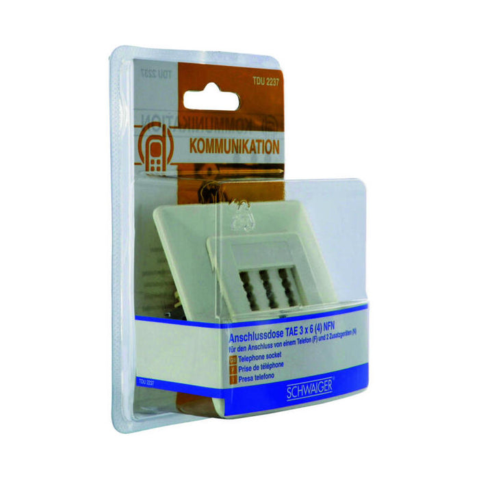 Toma De Teléfono Schwaiger Tae 3x6 (4) Nfn Para Empotrar