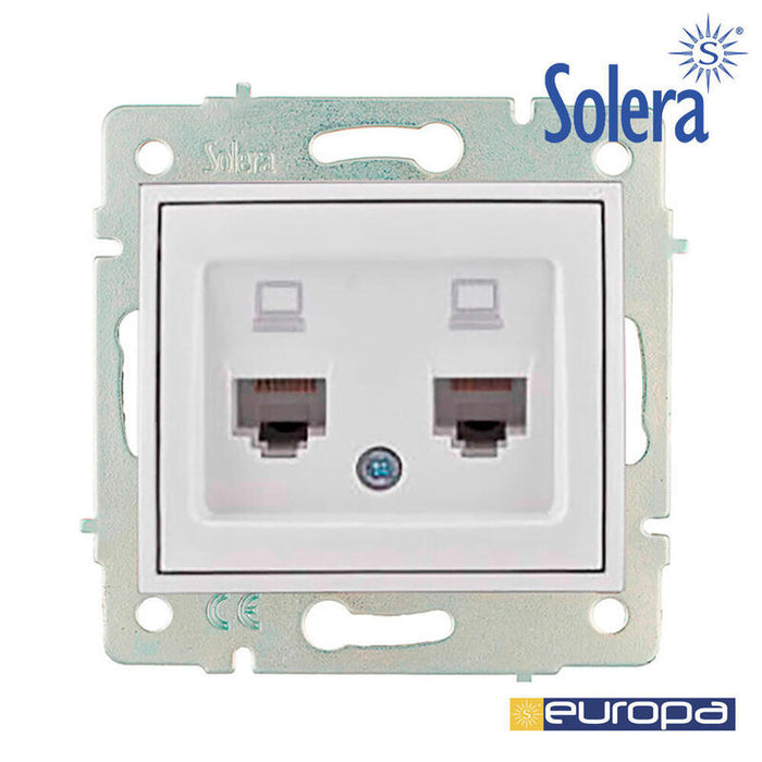 Toma Doble De Datos Rj4 Cat6 S.Europa Solera Erp88/2