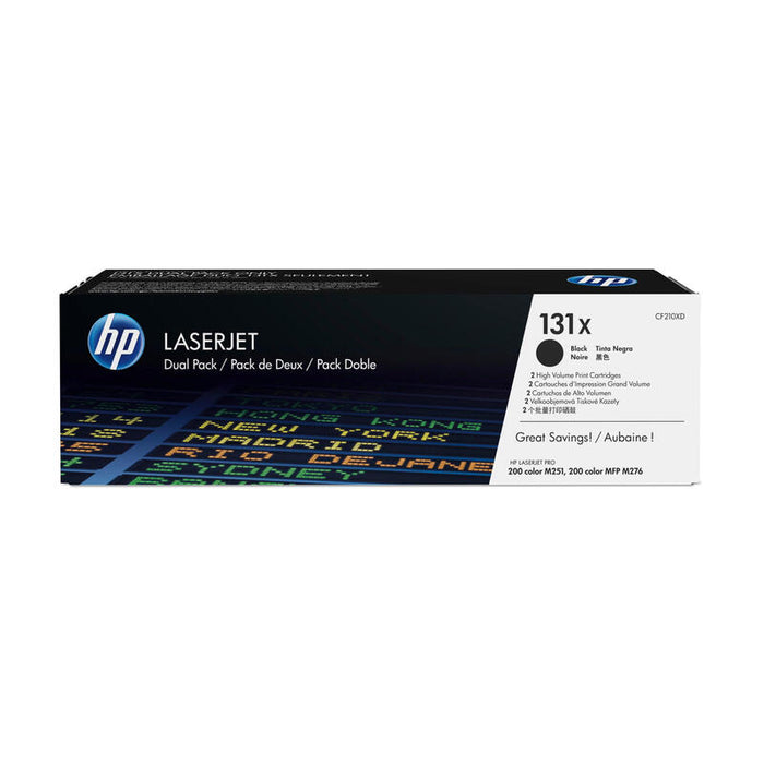 Tóner Original Hp 131x Xl Alta Capacidad Multipack 2x Negro