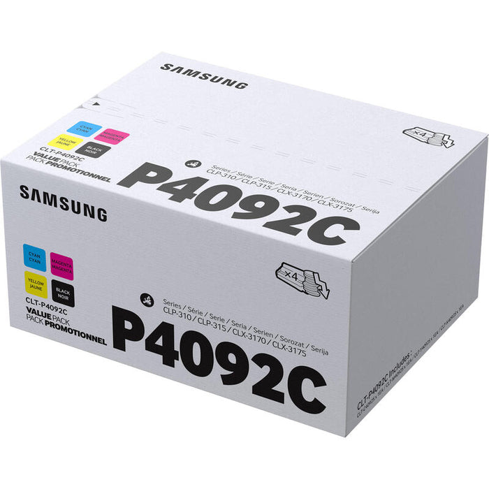 Toner Original Samsung Pack 4 Toner Su392a Negro/Cian/Magenta/Amarillo Para Impresoras Samsung Que Usen Clt-P4092c , 1000 Paginas , Compatible Segun Especificaciones