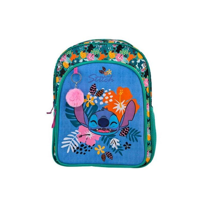 Toybags Mochila Primaria Stitch Tropical Doble Compartimento 44x30x20cm Adaptable A Carro