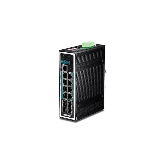 Trendnet Switch Din-Rail Administrado De Capa 2+ Poe+ 12 Puertos Trendnet Ti-Pg1284i, Gestionado, L2+, Rfc 1213, Rfc 1493, Rfc 1643, Rfc 1757, Gigabit Ethernet (10/100/1000), Rj-45, Ieee 802.1d,Ieee 802.1q,Ieee 802.1ab,Ieee 802.1p,Ieee 802.