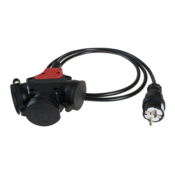 Triple Aereo Caucho Negro Con Clavija 4,8mm Y 2m De Cable T/Tl. Bipolar 5586cob Solera