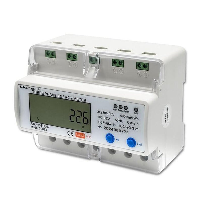 Trójfazowy Elektroniczny Licznik Miernik Zuzycia Energii Na Szyne Din 400v Lcd Wi-Fi