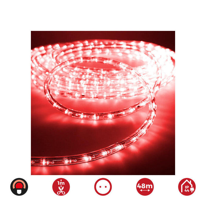 Tubo Flexiled 2 Vias Fijo 48m. 30 Leds/M Rojo