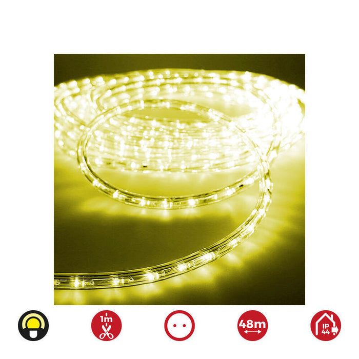 Tubo Flexiled 2 Vias Fijo 48m. 30leds/M Amarillo