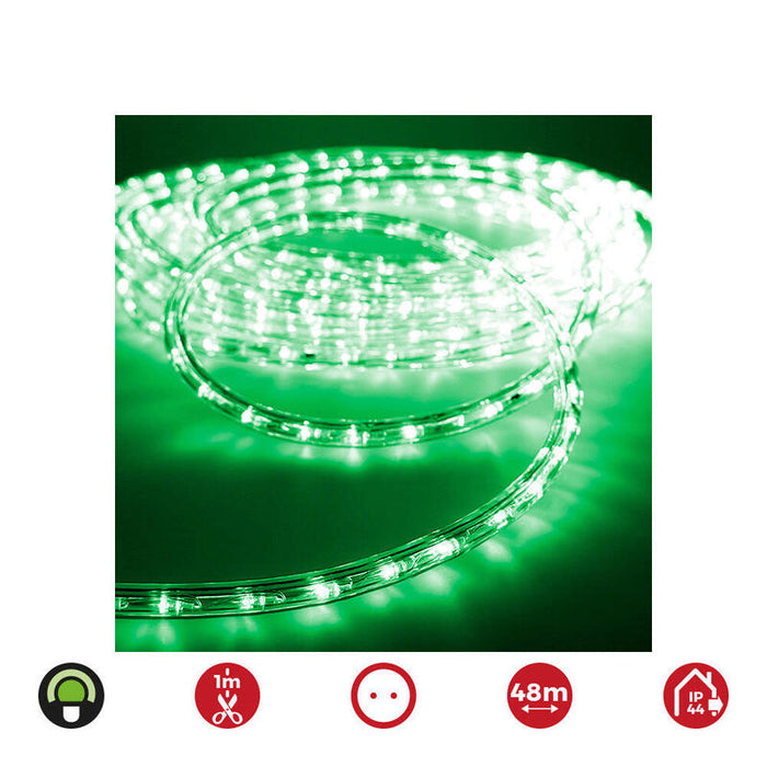 Tubo Flexiled 2 Vias Fijo 48m. 30leds/M Verde Edm