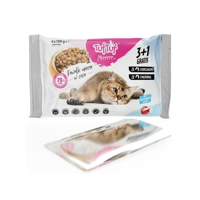 Tuf Tuf 2x With Chicken, 2x With Liver - Comida Húmeda Para Gatos - 4x100g