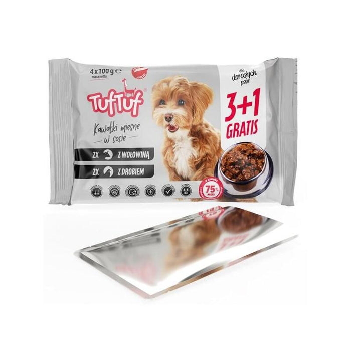 Tuf Tuf 2x With Poultry, 2x With Beef - Comida Húmeda Para Perros - 4x100g