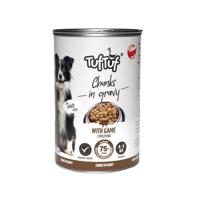 Tuf Tuf Meaty Chunks With Game - Comida Húmeda Para Perros - 1250g
