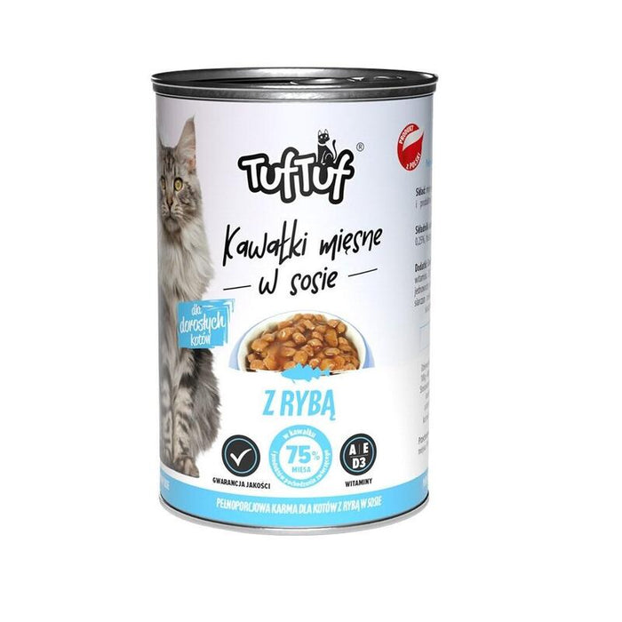Tuf Tuf Trozos De Carne Con Pescado Para Gato Lata 415g