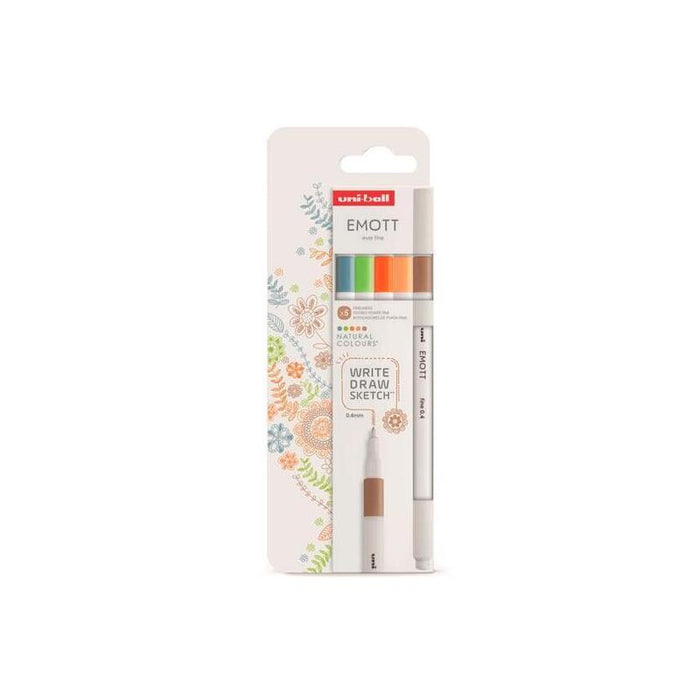 Uniball Emott Rotuladores De Escritura Y Dibujo Colores Naturaleza Estuche 5 Ud