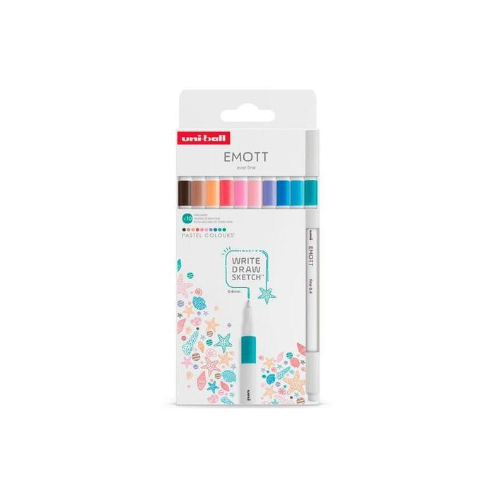 Uniball Emott Rotuladores De Escritura Y Dibujo Colores Pastel Estuche 10 Ud