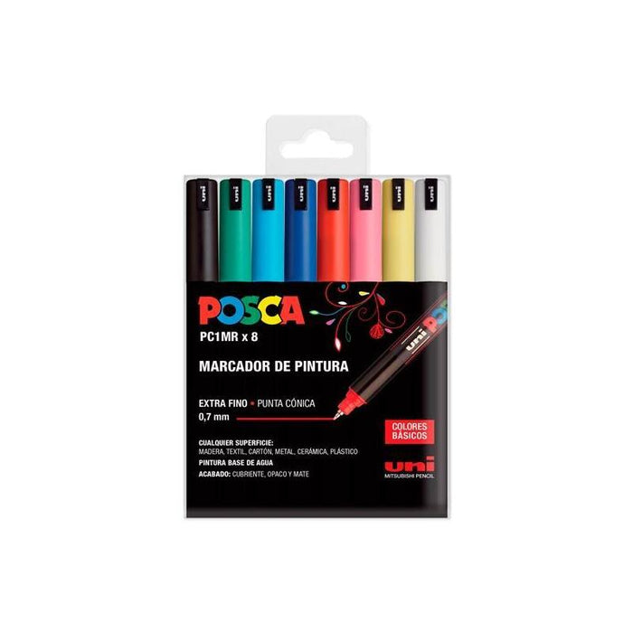 Uniball Estuche Basic Marcador Posca Pc-1mr/8c -8u-