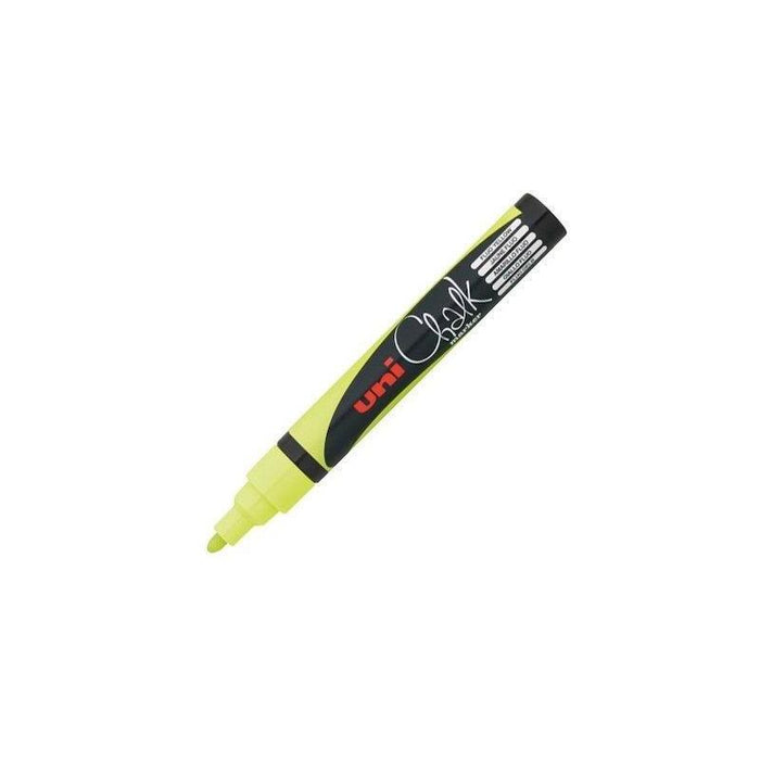Uniball Marcador De Tiza Liquida Pwe-5m Amarillo Fluor -6u-
