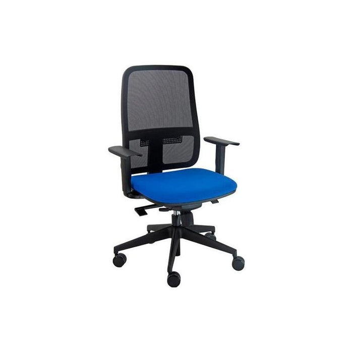 Unisit Silla Blaze Giratoria Sincro C/Ruedas (Brazos Opcionales) Respaldo Malla Negro Y Asiento Acolchado Azul