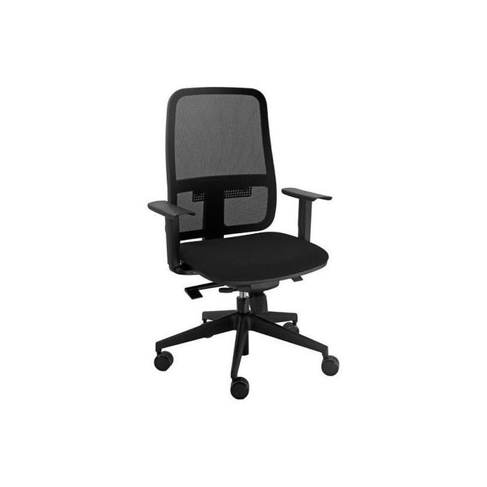 Unisit Silla Blaze Giratoria Sincro C/Ruedas (Brazos Opcionales) Respaldo Malla Negro Y Asiento Acolchado Negro