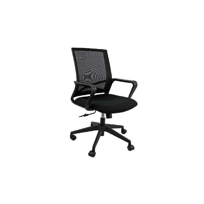 Unisit Silla Linea China Giratoria Basculante Brazos/F Respaldo Malla Negro Y Asiento Acolchado Negro