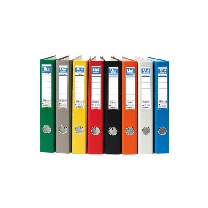 Unisystem Color Archivador Palanca 45mm Cantonera Larga Folio Cartón Forrado Pp Verde