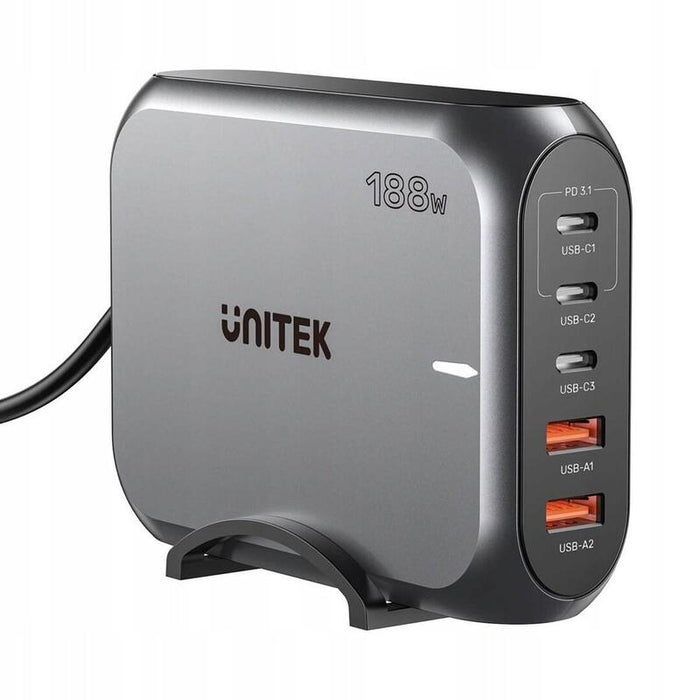 Unitek Wall Charger 2x Usb-A 3x Usb-C Pd 3.1 188w