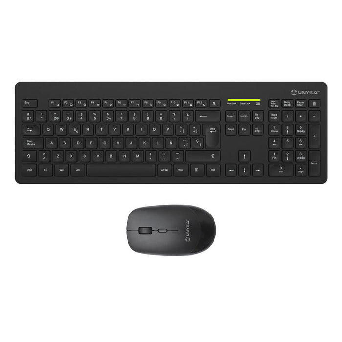 Unykach Combo Mk212 Pro Slim Wireless Kit Teclado + Ratón Inalámbricos Negros