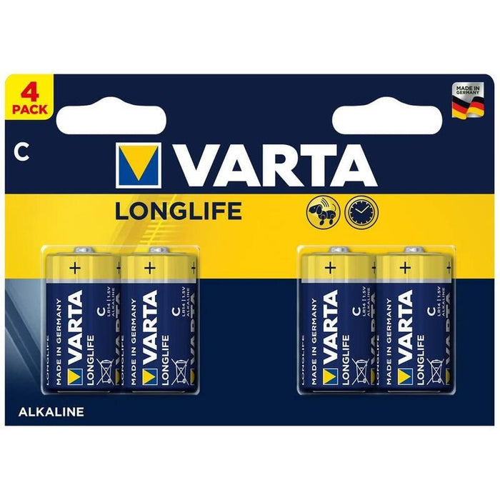 Varta Bateria Longlife Baby, C, Lr14, 1.5v  Blister 4 Piezas