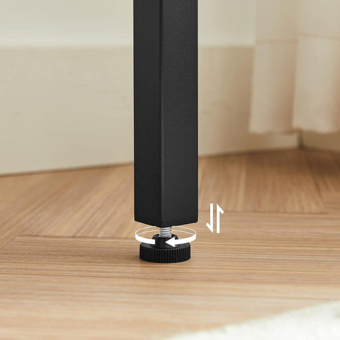 Vasagle Mesa De Bar Rectangular Estrecha, Cocina, Marco De Acero, 100 X 40 X 90 Cm, Gris Y Negro Lbt010b02